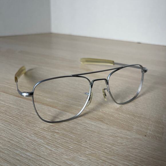Randolph Engineering Aviator Sunglasses 5 1/2 Matte Chrome Frames Only - Picture 1 of 10